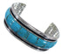 Turquoise Inlay Sterling Silver Cuff Bracelet EX41616